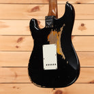 Fender Custom Shop Limited 1961 Stratocaster electric guitar heavy relic aged black over 3-color sunburst with white pickguard