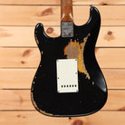 Fender Custom Shop Limited 1961 Stratocaster heavy relic electric guitar aged black over 3-color sunburst with white pickguard
