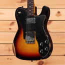 Fender Custom Shop Limited 70s Telecaster Custom Relic 3-Color Sunburst electric guitar with black pickguard and dual single-coil pickups