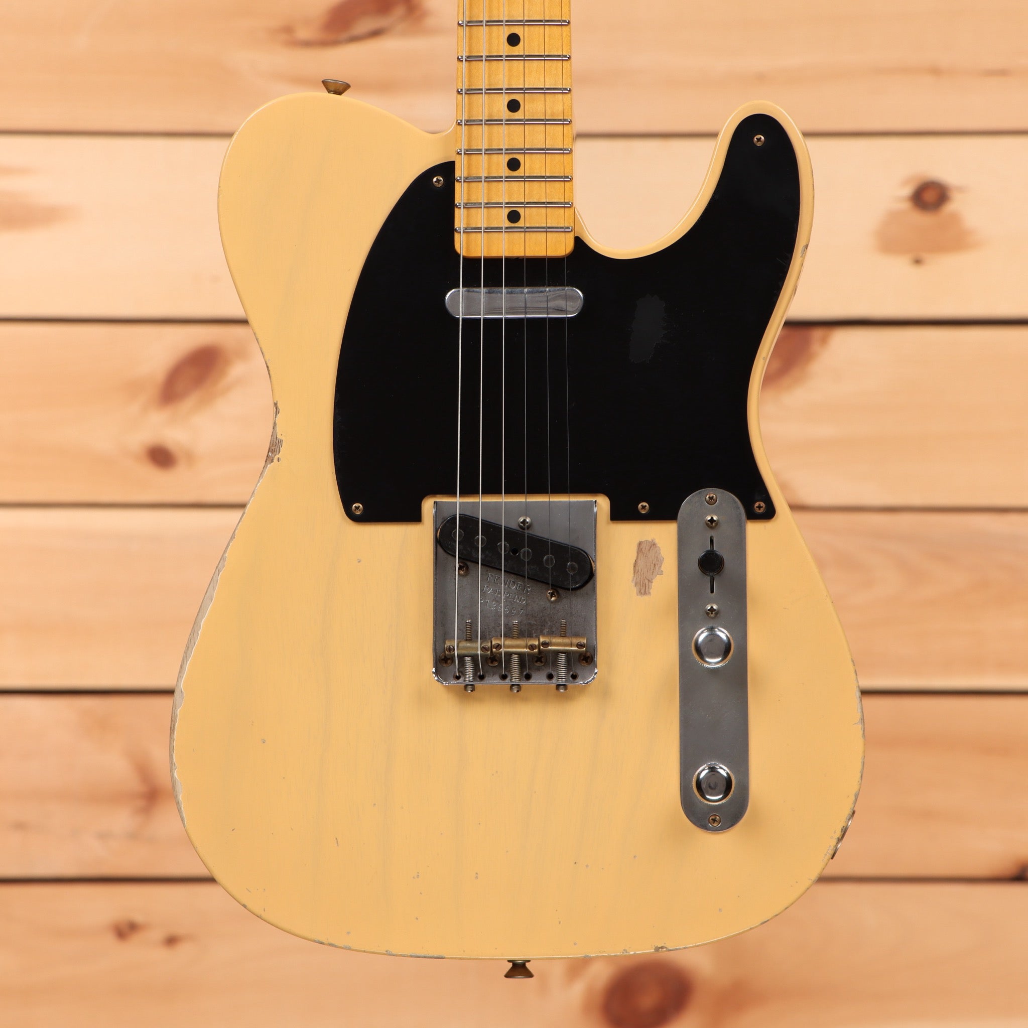 Fender Custom Shop David Brown Masterbuilt 1952 Telecaster Relic electric guitar Nocaster Blonde with black pickguard