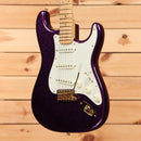 Fender Custom Shop Limited 1954 Stratocaster electric guitar aged magenta sparkle with gold hardware