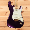 Fender Custom Shop Limited 1954 Stratocaster electric guitar Aged Magenta Sparkle with gold hardware