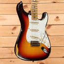 Fender Custom Shop 1958 Stratocaster Relic electric guitar Faded Aged Chocolate 3-Tone Sunburst with single-coil pickups