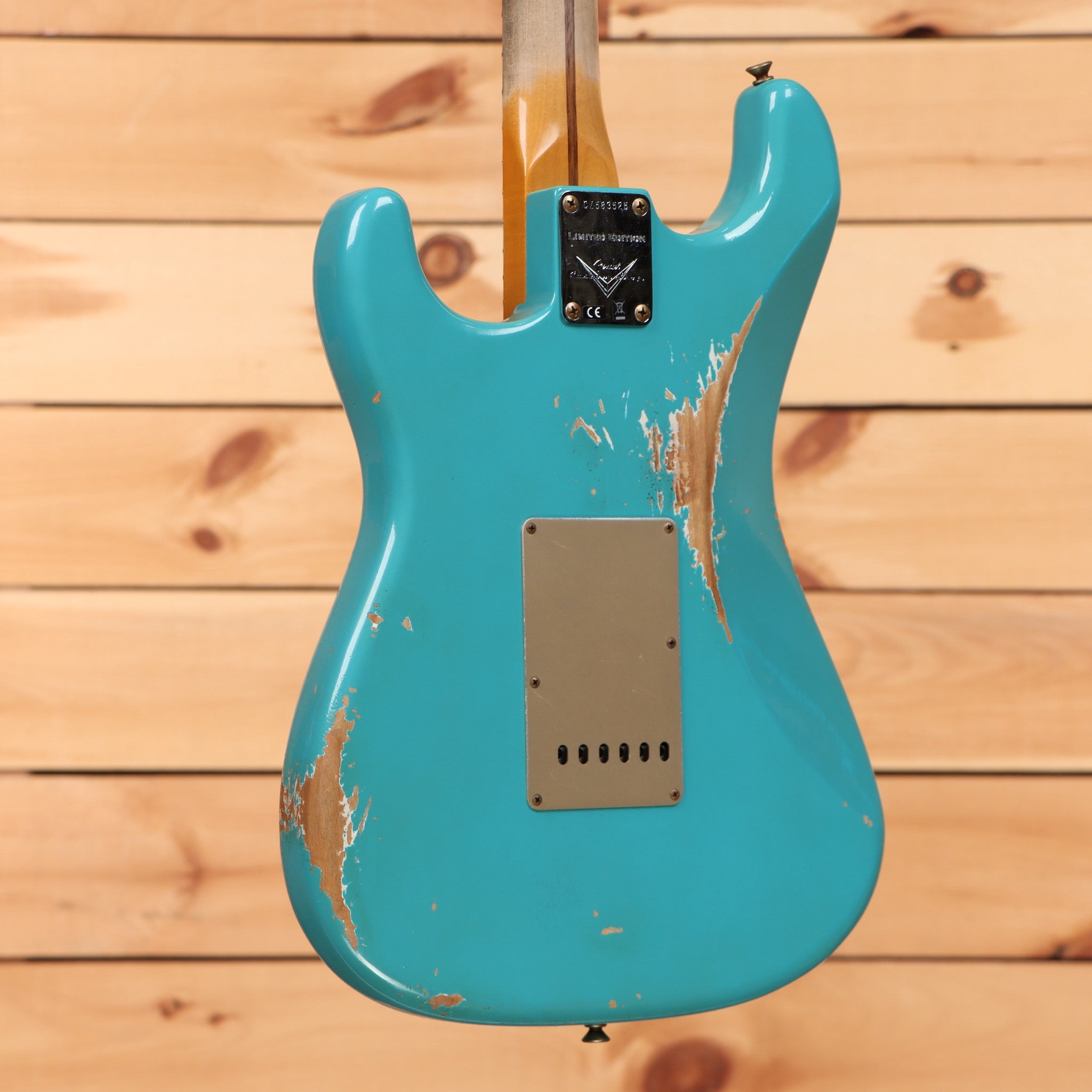 Fender Custom Shop Limited 1958 Stratocaster electric guitar Super Faded Aged Taos Turquoise heavy relic with single-coil pickups