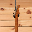 Fender Custom Shop Artisan Maple Burl Stratocaster left-handed electric guitar aged natural finish with chrome tuners