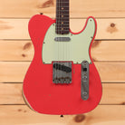 Fender Custom Shop 1963 Telecaster Relic electric guitar Fiesta Red with single-coil pickup and aged patina