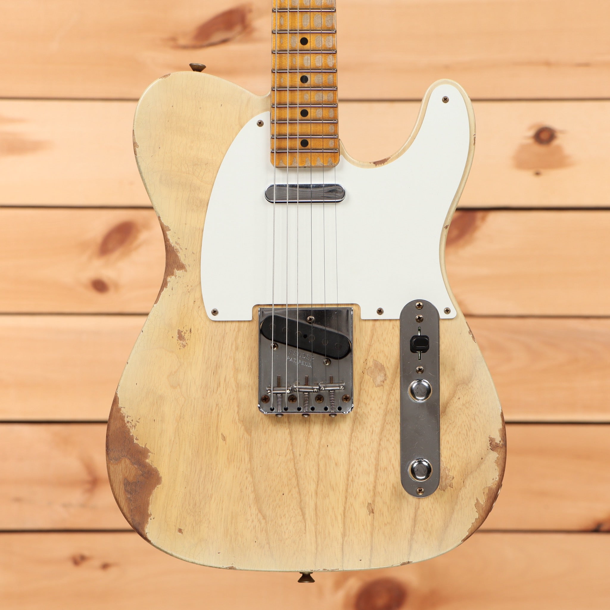 Fender Custom Shop Limited 1954 Telecaster heavy relic electric guitar natural blonde with single-coil pickups