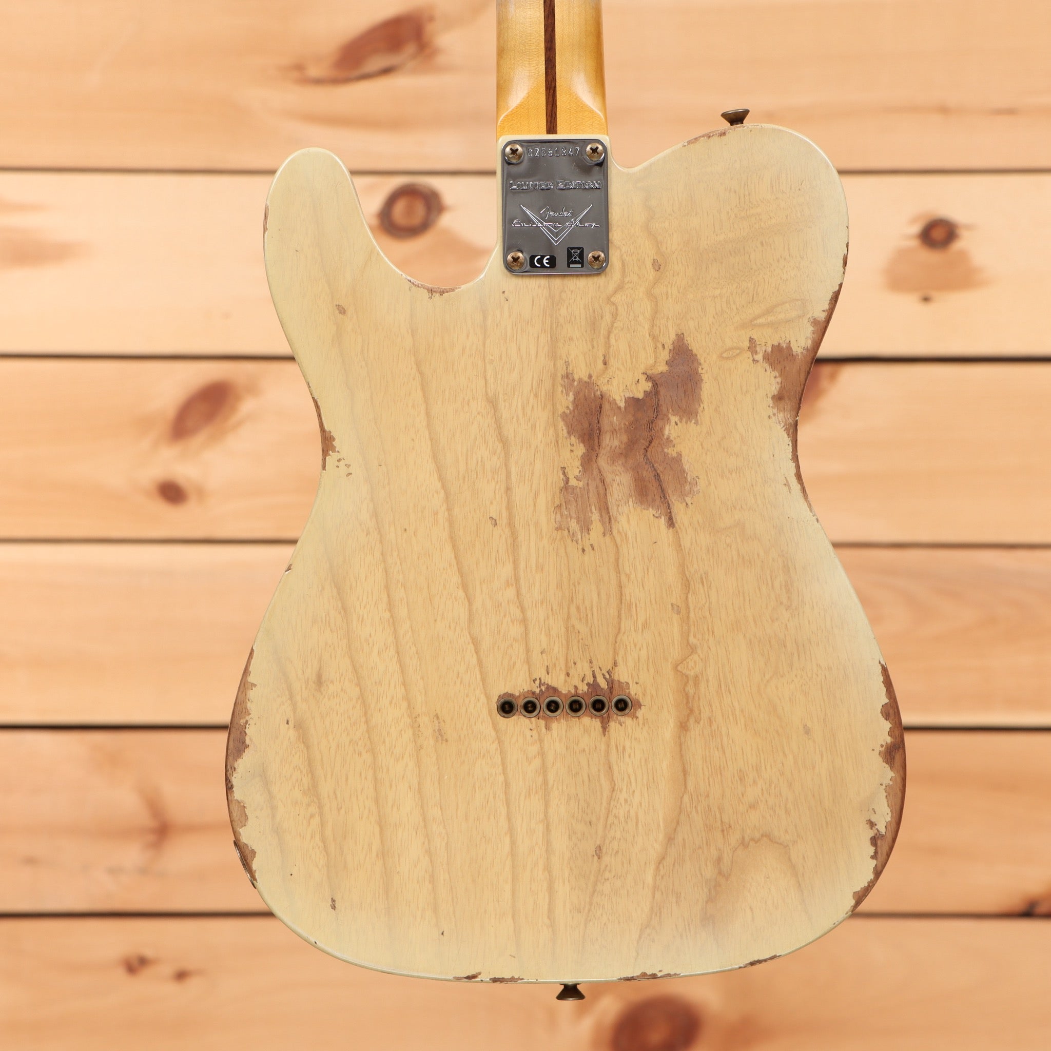 Fender Custom Shop Limited 1954 Telecaster heavy relic electric guitar natural blonde with single-coil pickups