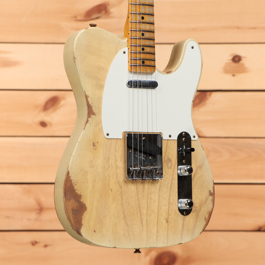 Fender Custom Shop Limited 1954 Telecaster heavy relic electric guitar natural blonde with single-coil pickup