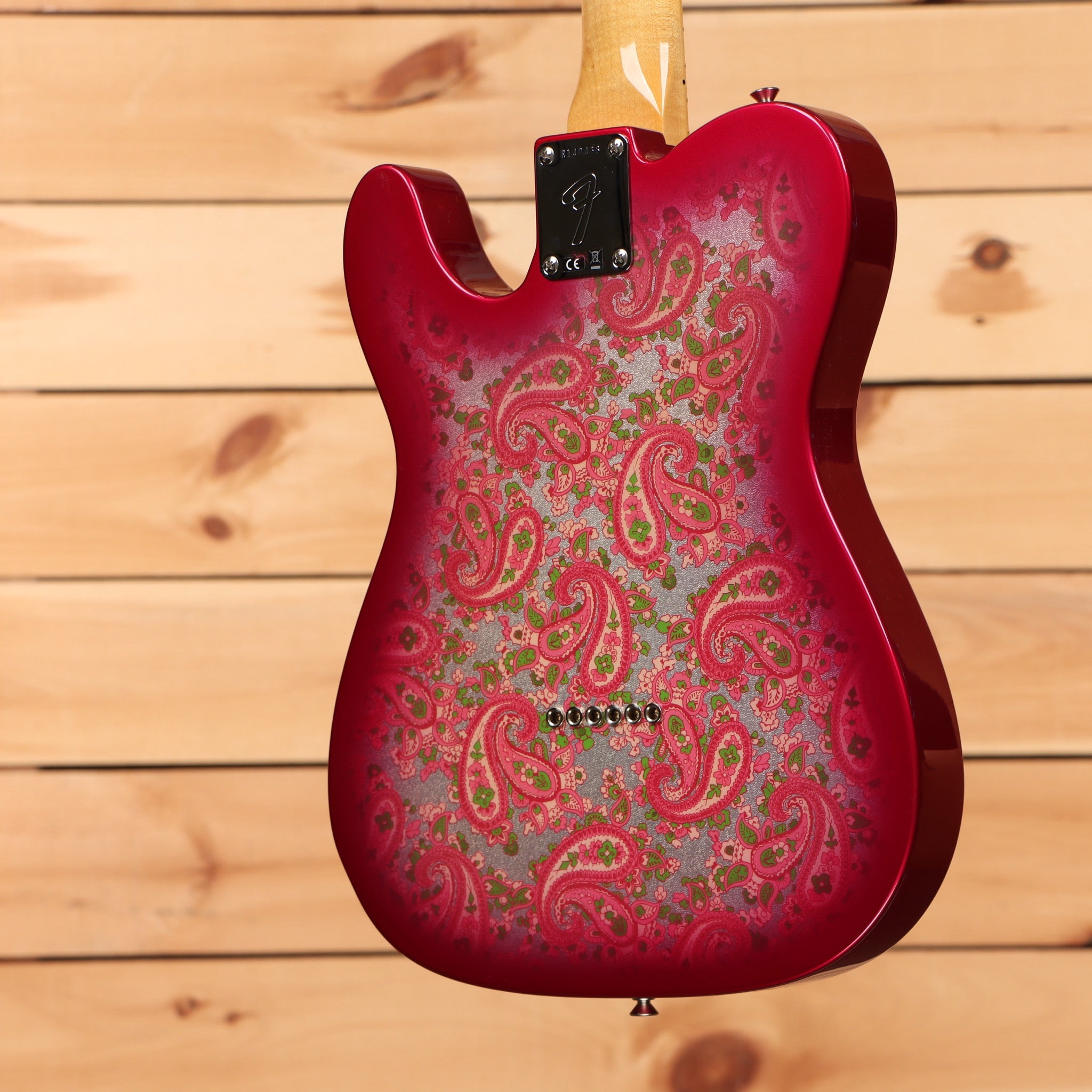 Fender Custom Shop Vintage Custom 1968 Paisley Telecaster electric guitar Aged Pink Paisley with ornate inlay detail