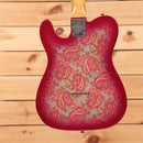 Fender Custom Shop Vintage Custom 1968 Paisley Telecaster electric guitar aged pink paisley with single-coil pickups