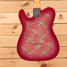 Fender Custom Shop Vintage Custom 1968 Paisley Telecaster electric guitar aged pink paisley with single-coil pickups