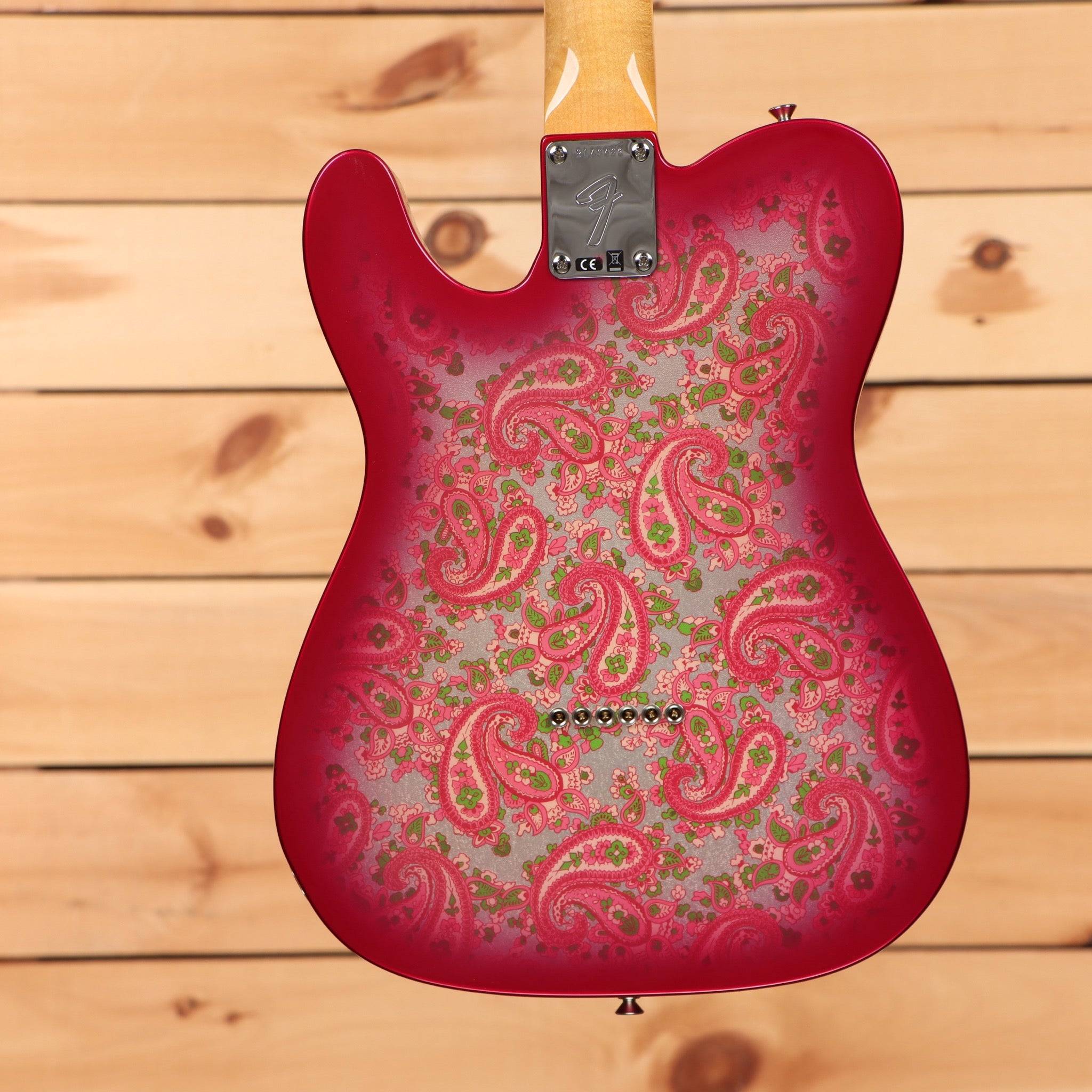 Fender Custom Shop Vintage Custom 1968 Paisley Telecaster electric guitar aged pink paisley with single-coil pickups