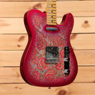Fender Custom Shop Vintage Custom 1968 Paisley Telecaster electric guitar aged pink paisley with single-coil pickups