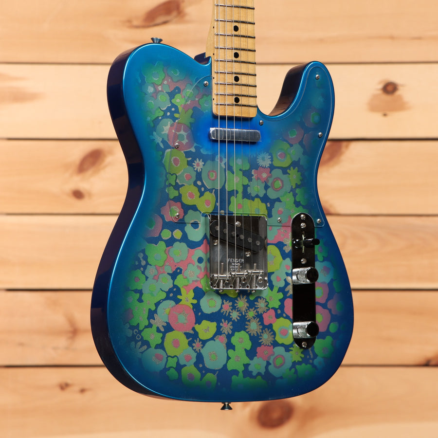 Fender Custom Shop Vintage Custom 1968 Blue Flower Telecaster electric guitar with maple neck and single-coil pickups