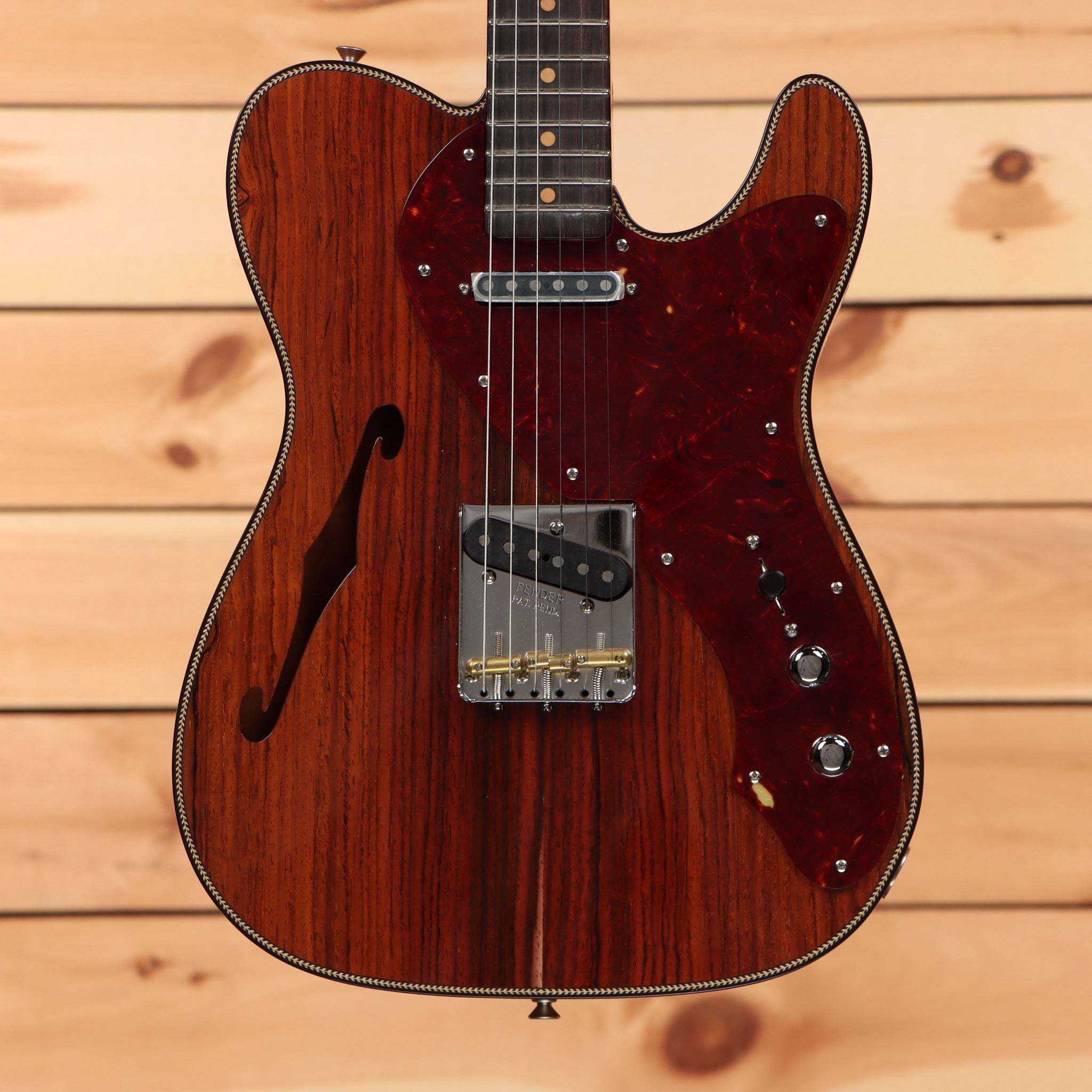 Fender Custom Shop Artisan Coco Thinline Telecaster semi-hollow electric guitar aged natural with f-hole and red tortoiseshell pickguard