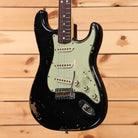 Fender Custom Shop Michael Landau 1968 Stratocaster Relic electric guitar Aged Black with mint green pickguard and single-coil pickups
