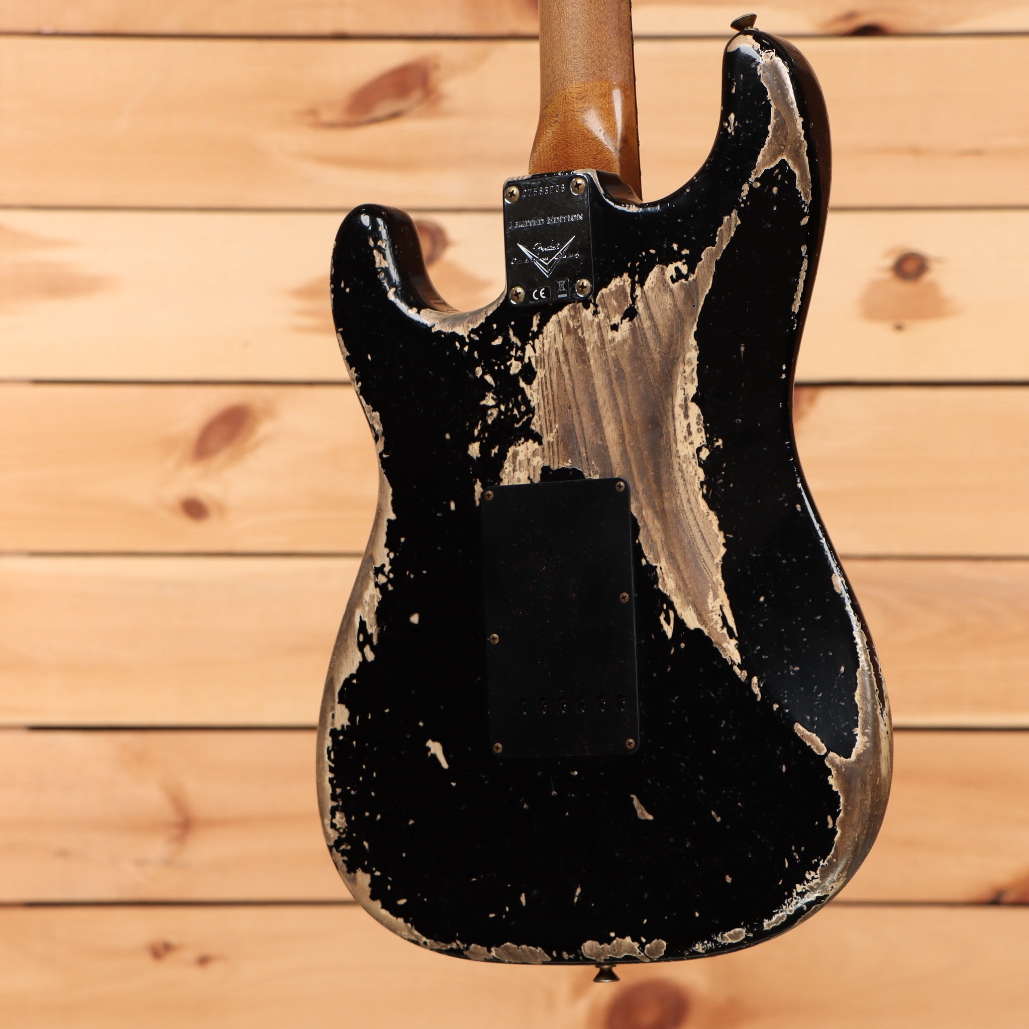 Fender Custom Shop Limited Poblano Stratocaster electric guitar aged black super heavy relic finish
