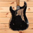 Fender Custom Shop Limited Poblano Stratocaster super heavy relic aged black electric guitar with heavily worn finish