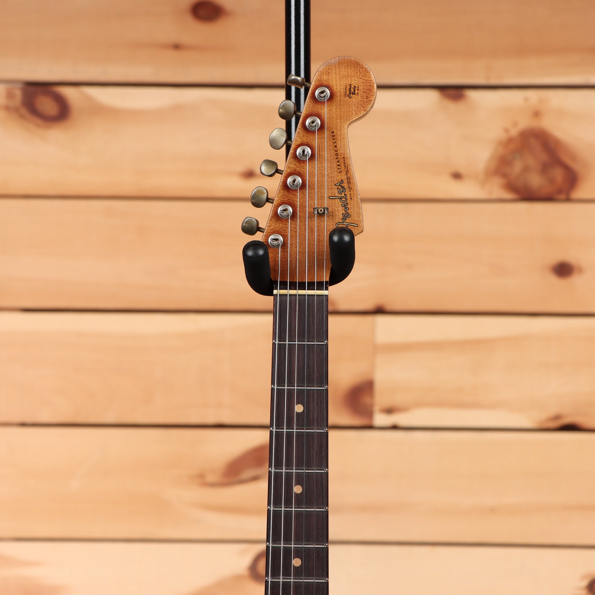 Fender Custom Shop Limited Poblano Stratocaster electric guitar aged black super heavy relic with maple neck