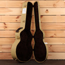 Boucher GR-SG-163-T natural finish semi-hollow body electric guitar with gold hardware and black velvet interior case