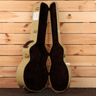 Boucher GR-SG-163-T natural finish semi-hollow body electric guitar with gold hardware and black velvet interior case