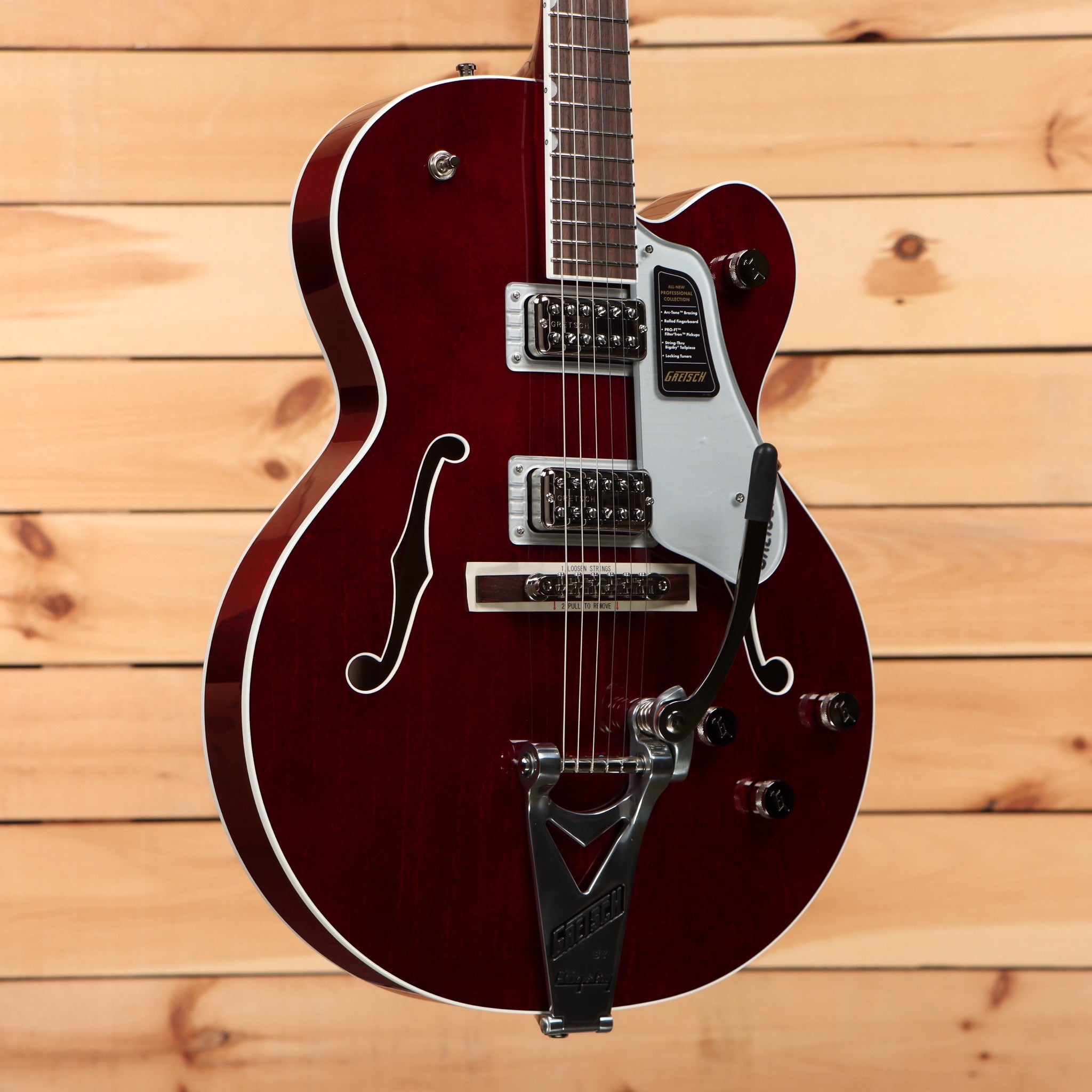 Gretsch Tennessean semi-hollow body electric guitar deep cherry stain with Bigsby tremolo and dual humbuckers