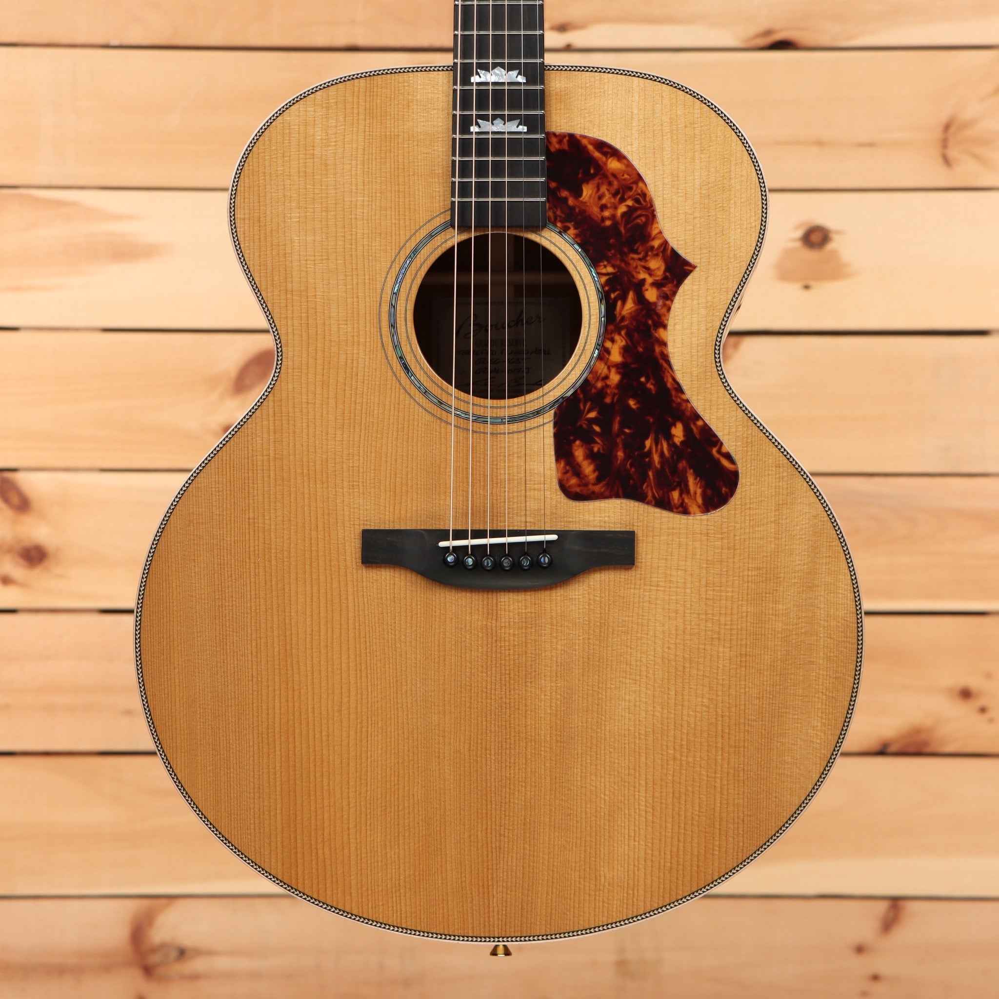 Boucher GR SG 163 T acoustic guitar natural finish with tortoiseshell pickguard