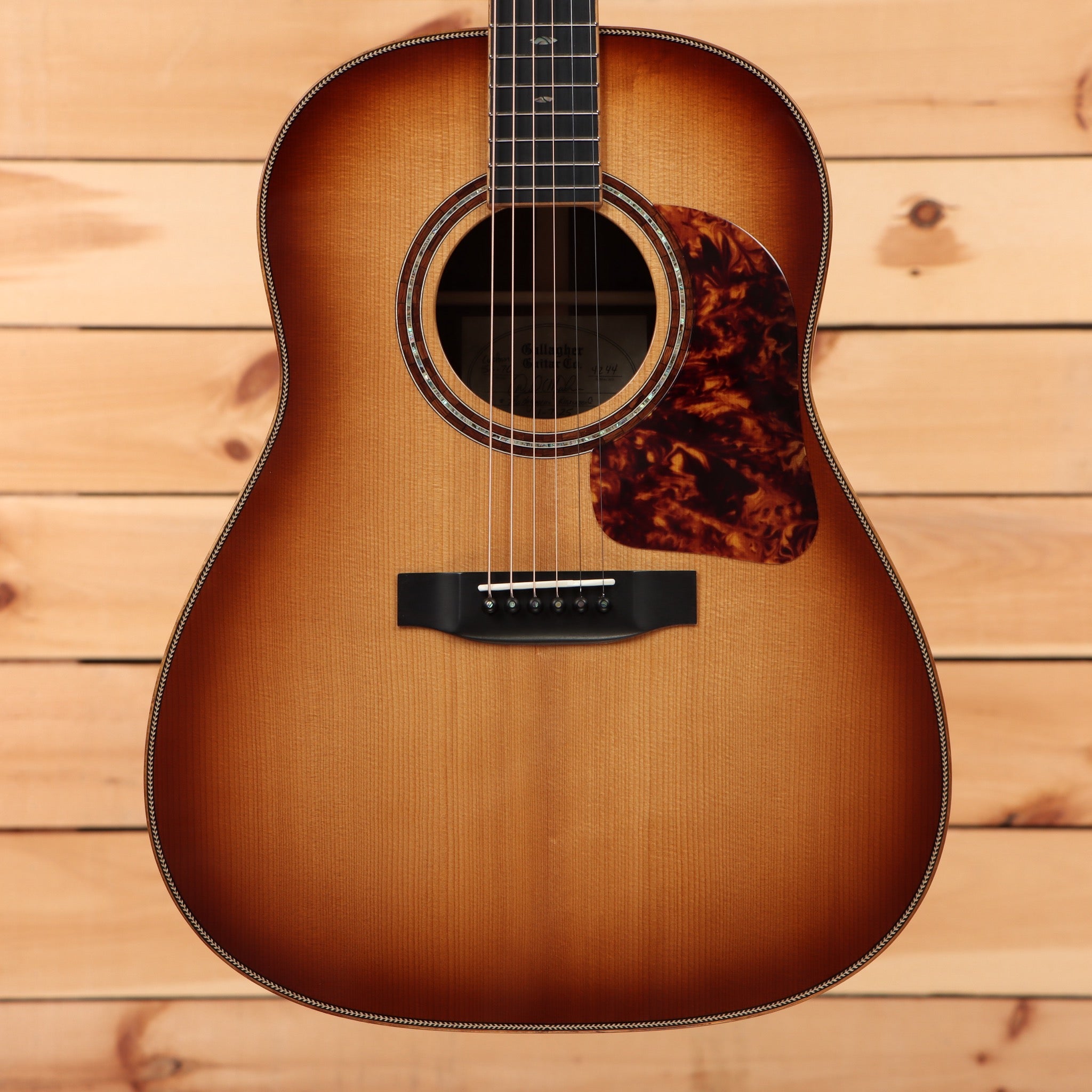 Gallagher G70 Custom dreadnought acoustic guitar sunburst finish tortoiseshell pickguard