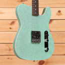 Fender Custom Shop Jason Smith Masterbuilt 60s Esquire electric guitar Seafoam Green Sparkle with black pickguard