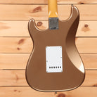 Fender Custom Shop Limited 1964 L-Series Stratocaster electric guitar Firemist Gold with white pickguard and single-coil pickups