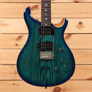 Paul Reed Smith SE Custom 24 electric guitar Lake Blue with burled ash top and dual humbuckers