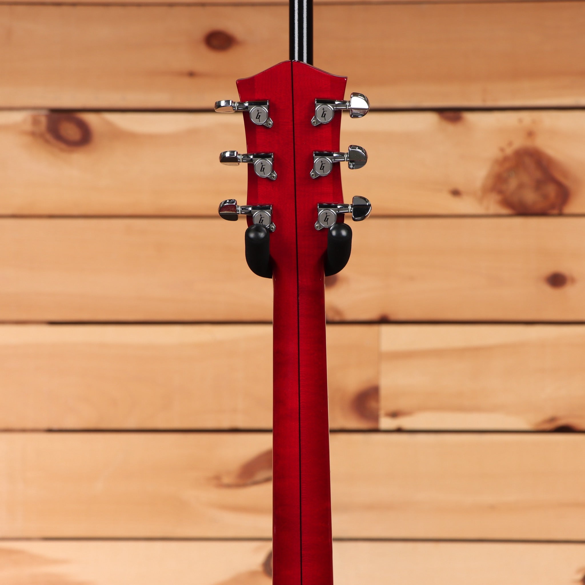 Gretsch Tennessee Rose hollowbody electric guitar Deep Cherry Stain with chrome tuners back headstock view