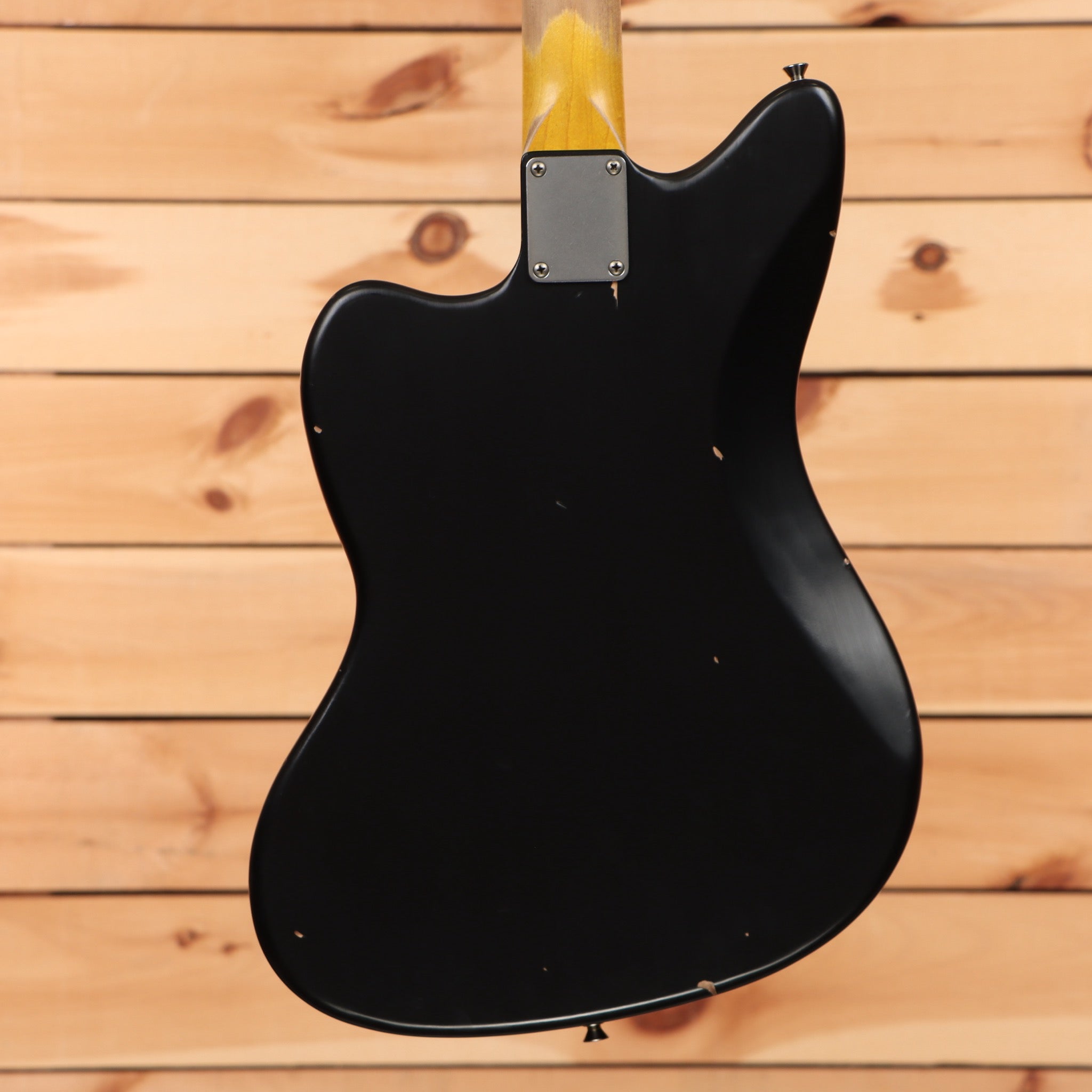 Nash JM63 pre-owned black electric Jazzmaster guitar with maple neck
