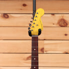 Nash JM63 electric guitar pre-owned black finish yellow headstock rosewood fretboard
