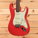 Pre-owned Fender American Vintage II 1961 Stratocaster electric guitar Fiesta Red with single-coil pickups