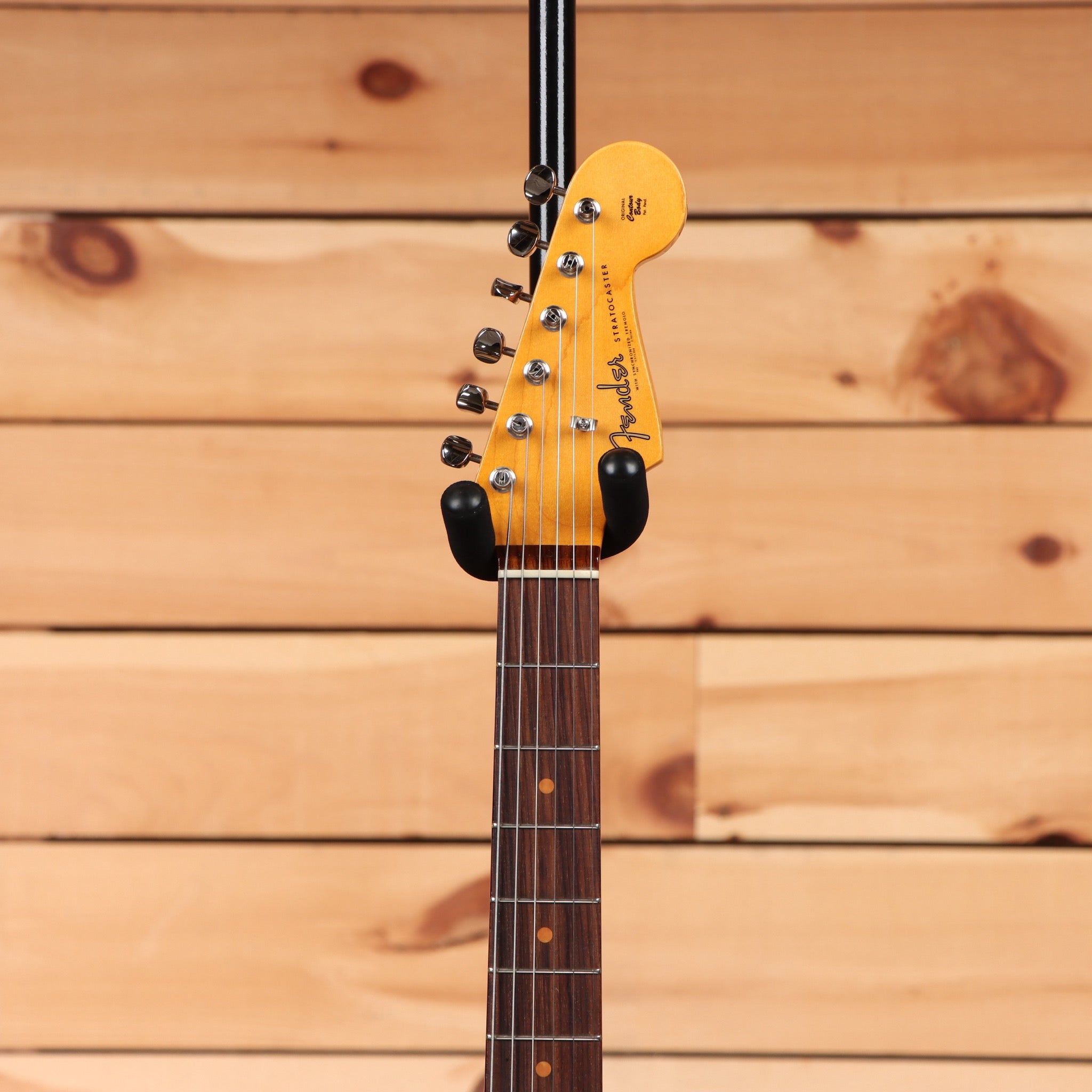 Pre-owned Fender American Vintage II 1961 Stratocaster electric guitar Fiesta Red with single-coil pickups