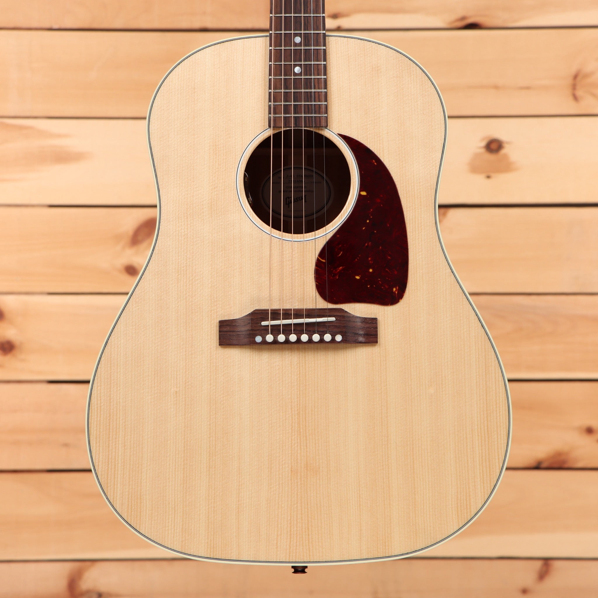 Gibson J45 Standard dreadnought acoustic guitar natural finish with tortoiseshell pickguard