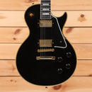 Gibson 1957 Les Paul Custom Reissue electric guitar Ebony VOS finish with dual humbuckers and gold hardware