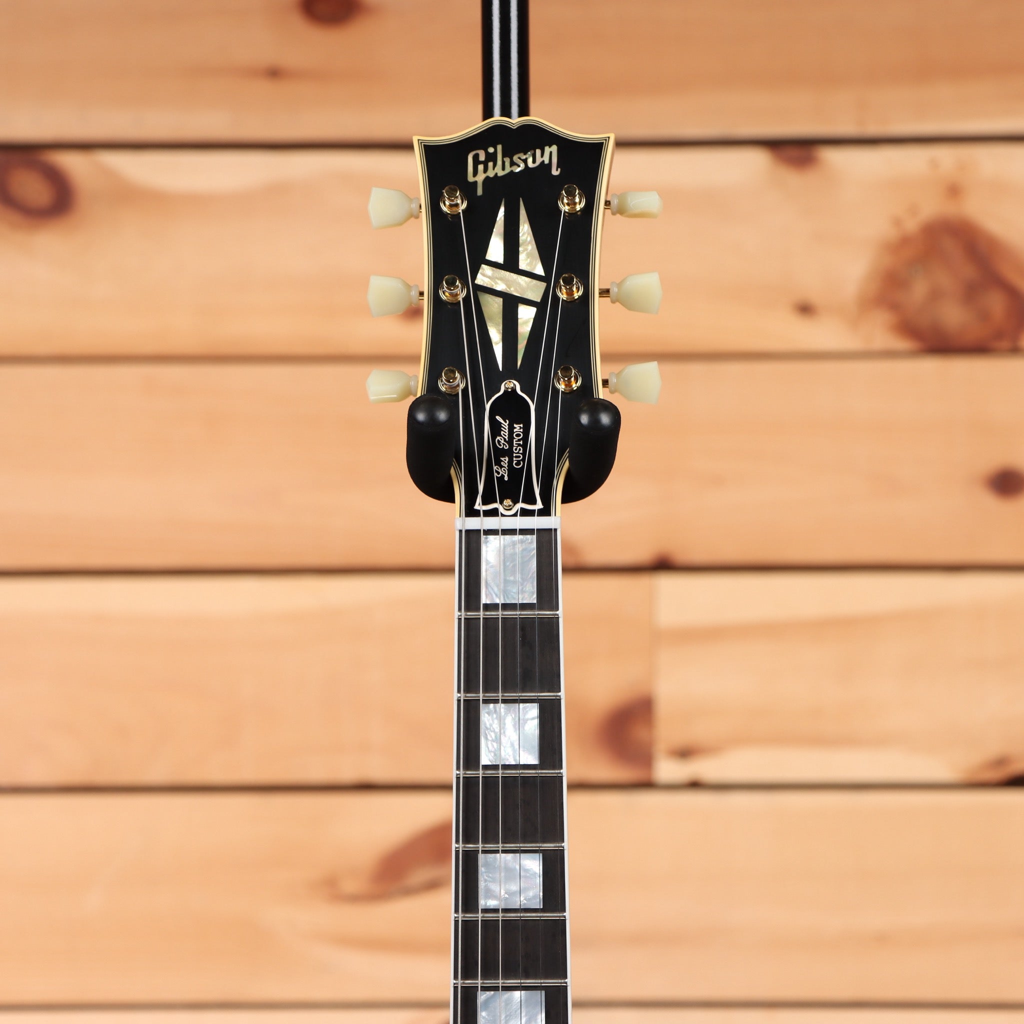 Gibson 1957 Les Paul Custom Reissue electric guitar Ebony VOS with dual humbuckers and gold hardware