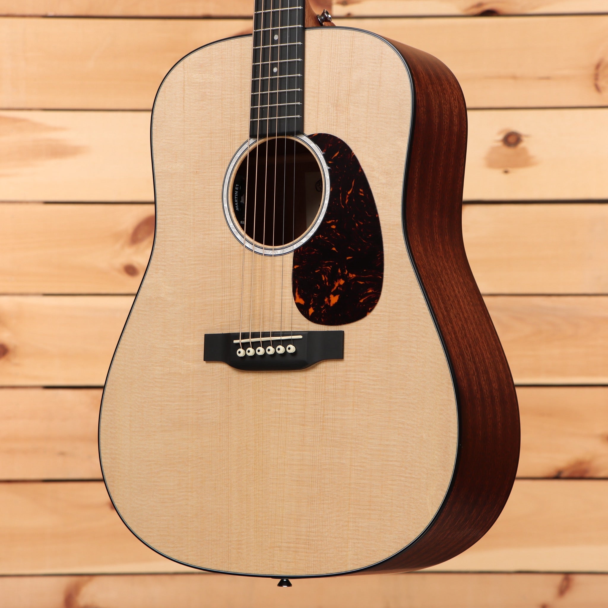 Martin D-10E dreadnought acoustic-electric guitar natural finish with tortoiseshell pickguard