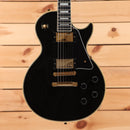 Pre-owned Gibson 1988 Les Paul Custom electric guitar Ebony with gold hardware and dual humbuckers