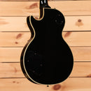 Pre-owned Gibson 1988 Les Paul Custom semi-hollow electric guitar Ebony with gold binding and humbuckers