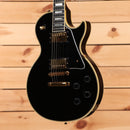 Pre-owned Gibson 1988 Les Paul Custom electric guitar Ebony with gold hardware and dual humbuckers