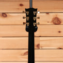 Pre-owned Gibson 1988 Les Paul Custom ebony electric guitar with gold hardware and headstock tuners