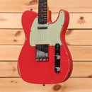 Pre-owned Fender Custom Shop 1963 Telecaster Relic electric guitar Fiesta Red with single-coil pickups