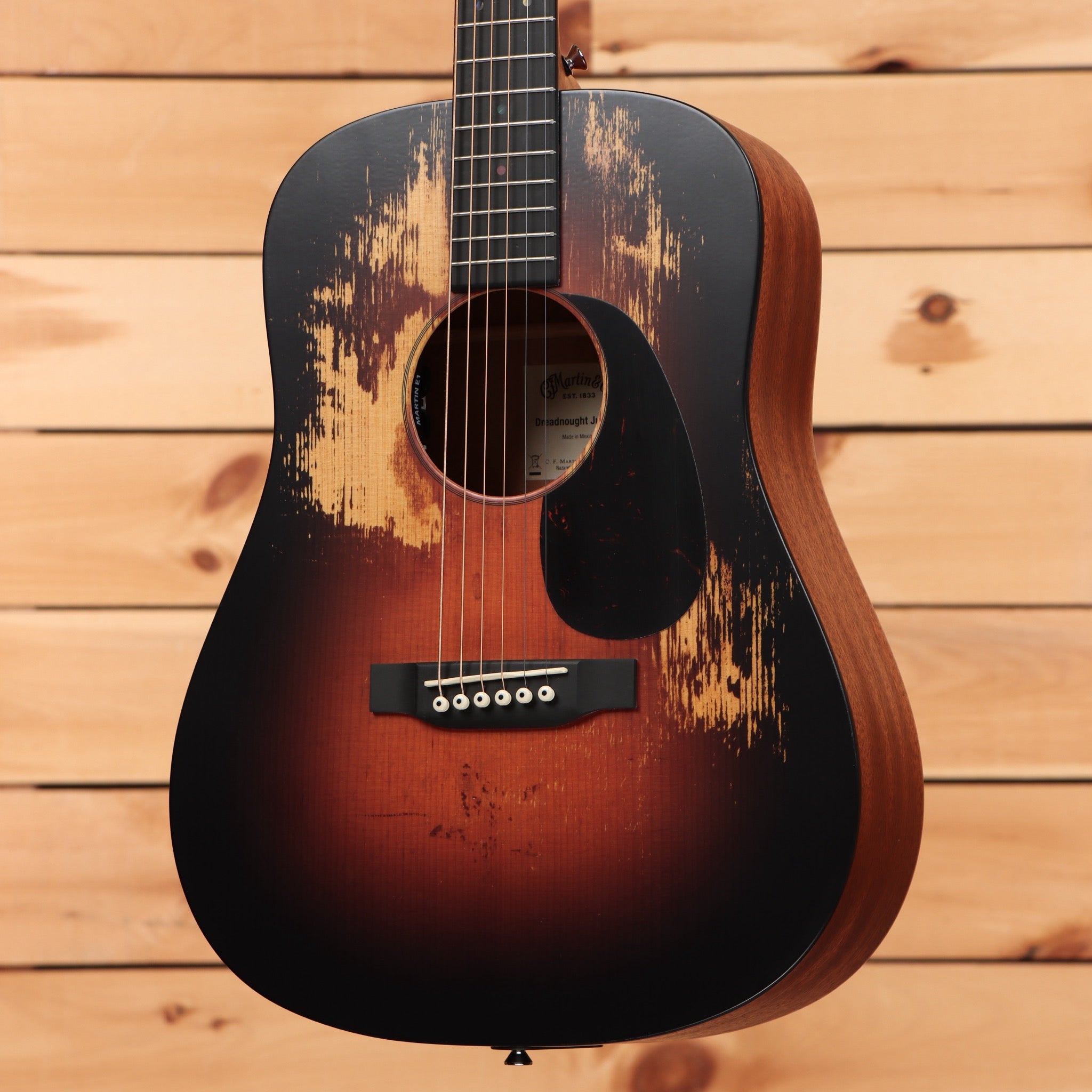 Martin DJR10E Streetmaster dreadnought acoustic guitar mahogany burst finish with distressed top