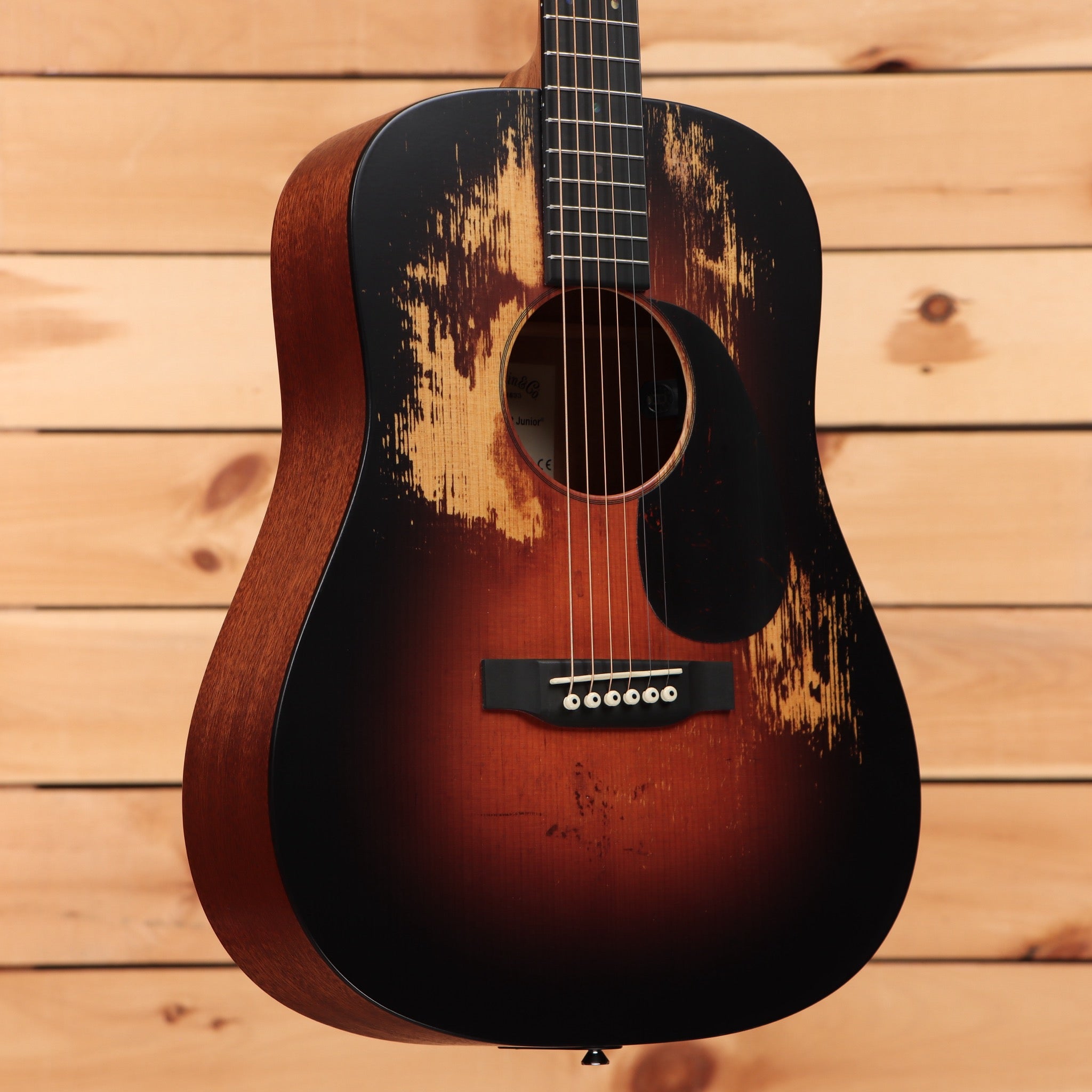 Martin DJR10E Streetmaster dreadnought acoustic guitar mahogany burst with distressed finish