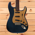 Shabat Lynx Standard Stratocaster electric guitar Cosmic Blue pre-owned with gold pickguard