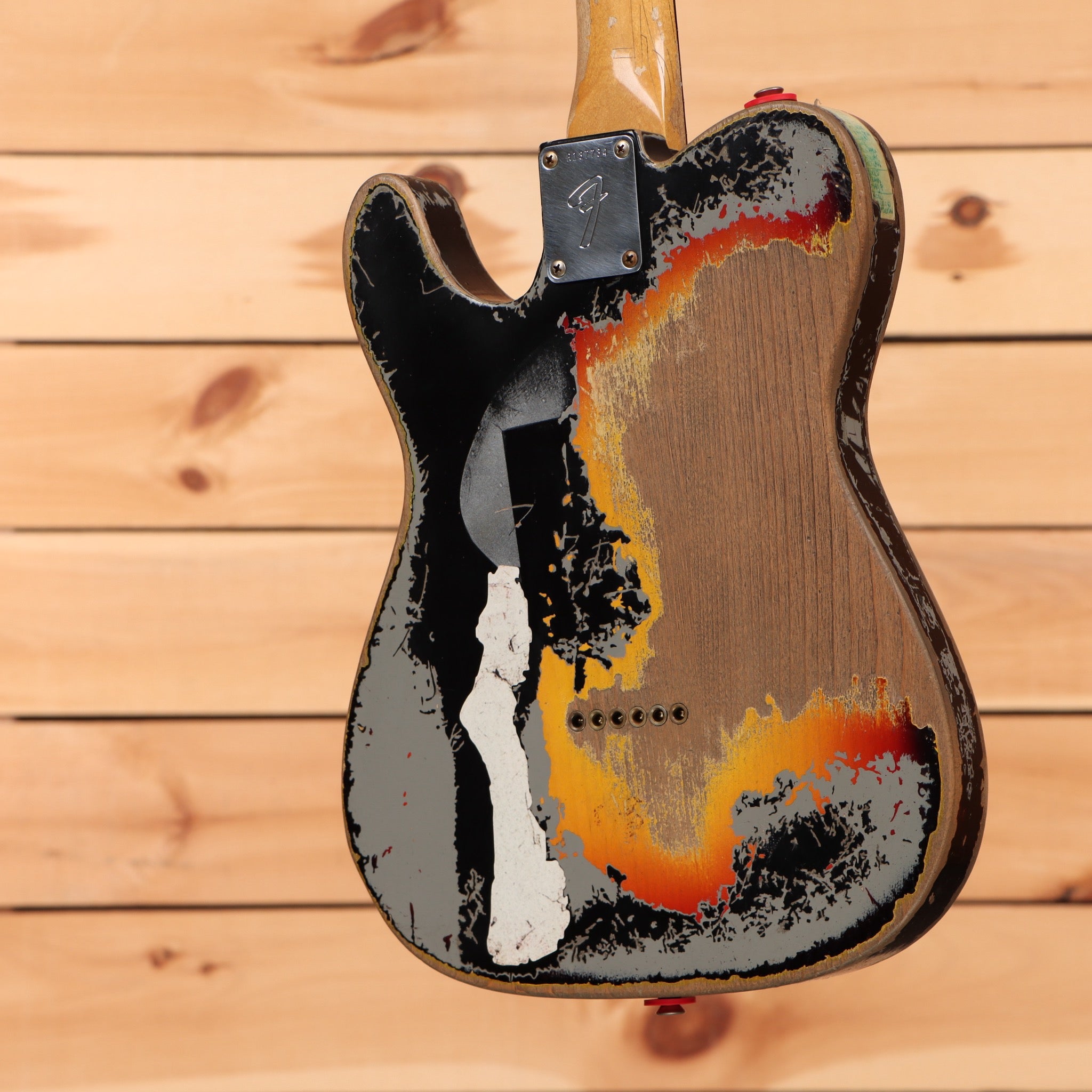 Fender Custom Shop Limited Paul Waller Masterbuilt Joe Strummer Telecaster electric guitar aged black over 3-color sunburst with relic finish